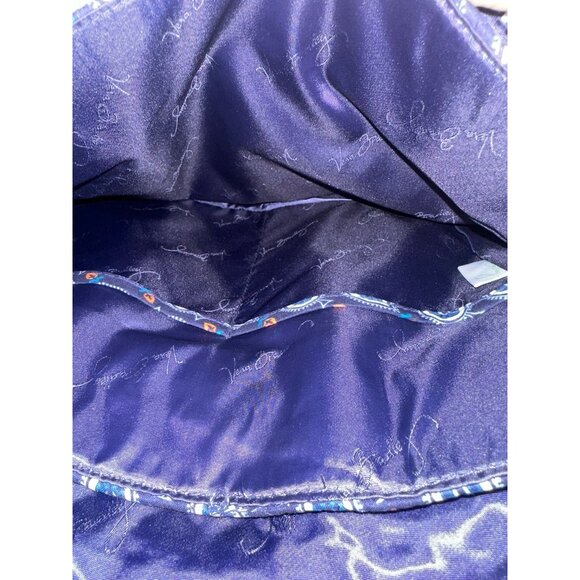 Vera Bradley Convertible Mailbag Backpack Marrakesh Motifs Navy Blue Print - Picture 7 of 7